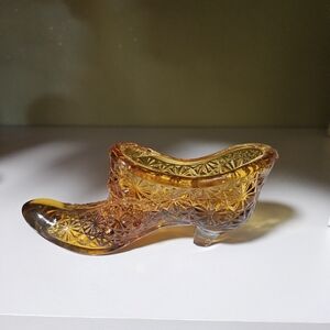 Elegant Amber Glass Shoe